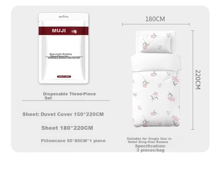 MUJI Disposable Pillowcase Individually Packaged Travel Pillowcase Extra Large Thickened Hotel Travel Pillow Cover 11