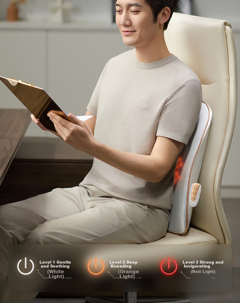 Ecomed German Back Massager Massage Cushion Waist Massager Neck Cervical Shoulder Office Massage Backrest Full Body Practical Birthday Gift for Parents Elders 24