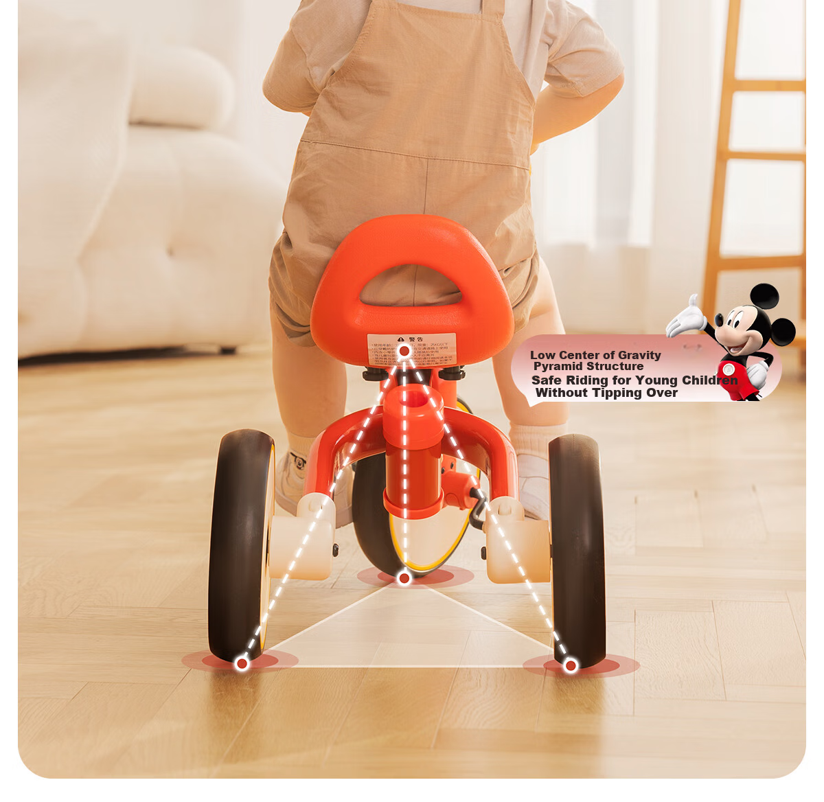 DISNEY Kids Tricycle Balance Bike 1-3-6 Years Toddler Pedal Bicycle Baby Birthday Gift Walker Push Bike 18