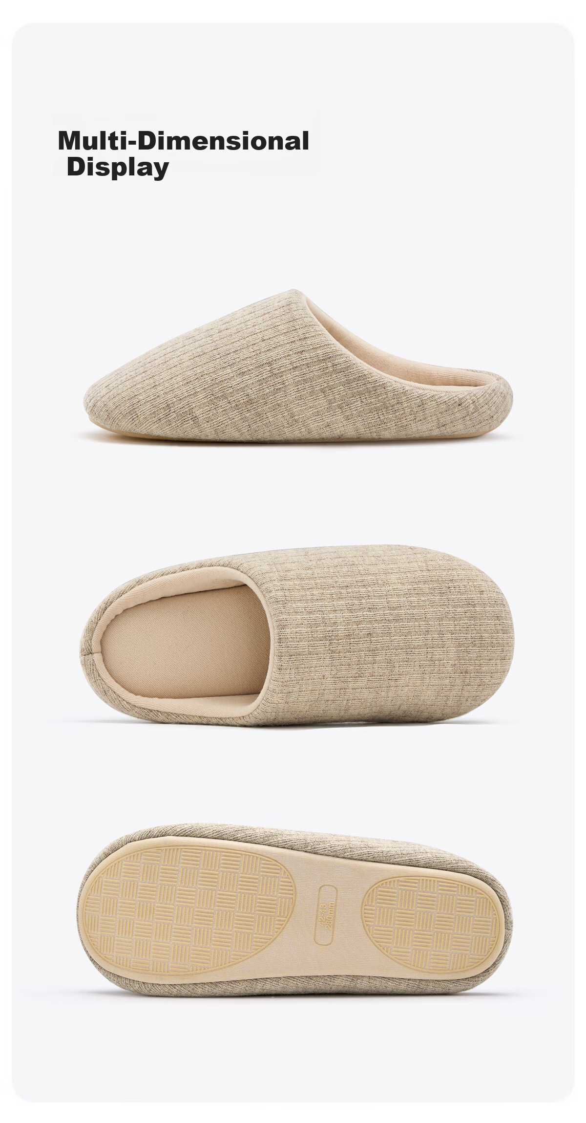 Aokang Women's Spring Autumn Indoor Home Slippers Silent Non-Slip Japanese Soft Sole Antibacterial Odor-Resistant Floor Slippers for Men 19