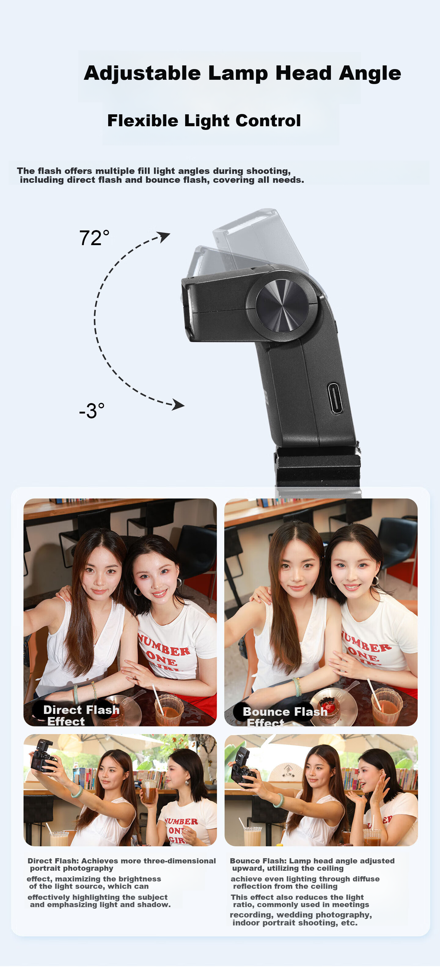 JINBEI HI-4MINI Mini Flash for DSLR And Mirrorless Cameras, Hot Shoe Mount, Portable External Fill Flash, Selfie Light, Compact Universal Photography Light, Lithium Battery Powered 6