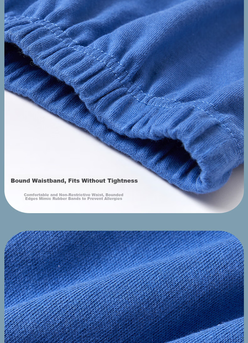 Bejirog Middle-aged and Elderly Men's Pure Cotton Autumn Pants Loose Fit Cotton Wool Pants Dad Style Plus Size Dark Blue + Light Blue 4XL 7