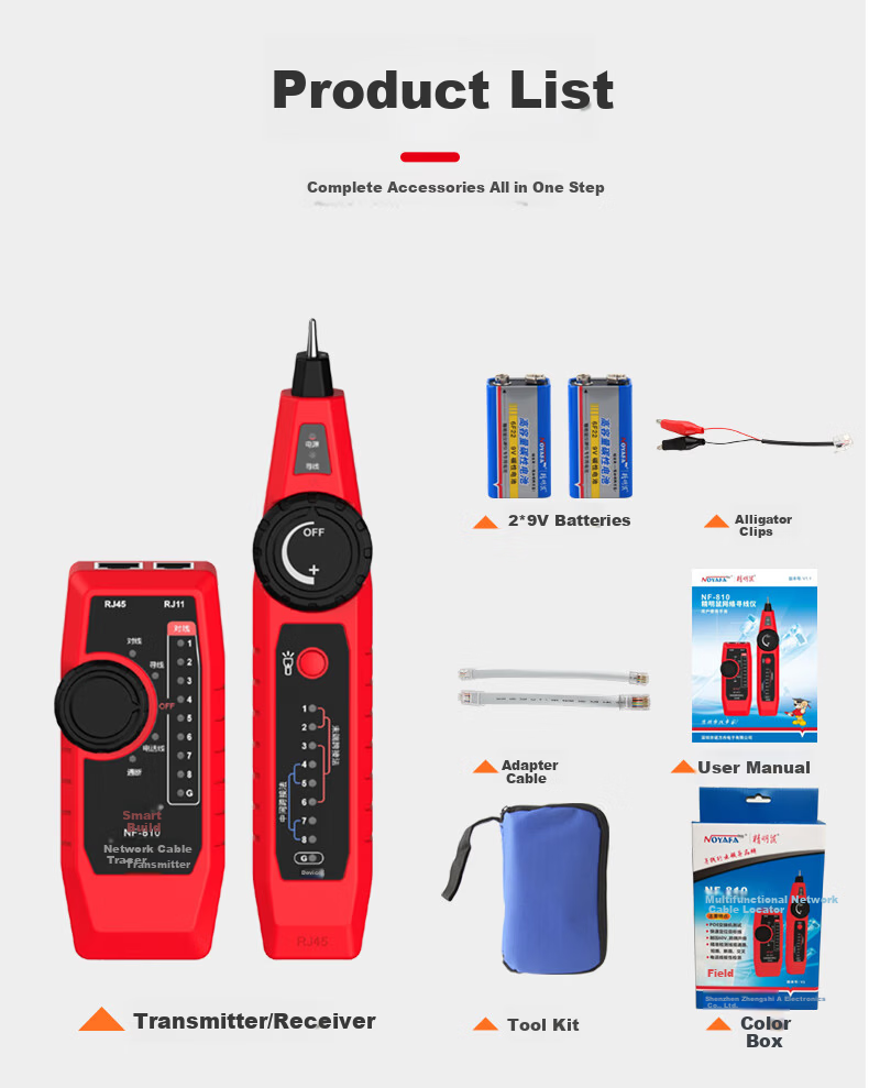 Smart Mouse NF-810 Cable Tracker Network Tester Line Tracer Cable Detector Network Cable Tester 9