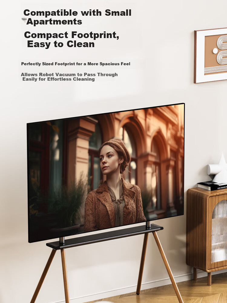 Enlipu TV Mobile Stand for 55-86 Inches, Stainless Steel Artistic Movable TV Bracket, Home Floor-Standing Cart with Wheels Suitable for Multiple TV Brands 12