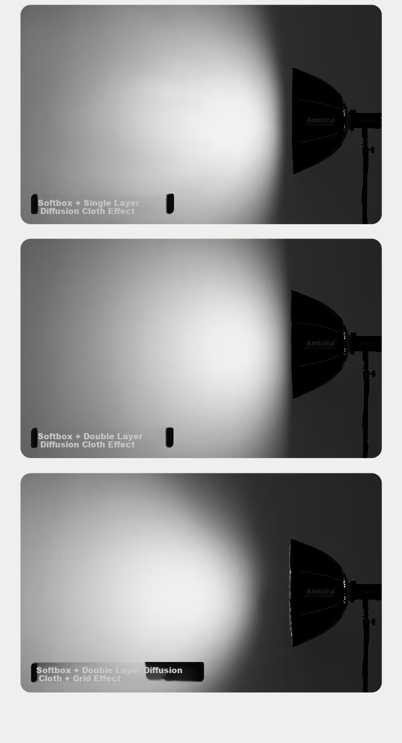 AMBITFUL ZhiJie Q7 Quick-Install Deep Octagonal 55CM Softbox with Bowens Mount Soft Diffuser for Godox SL150III Live Streaming Photography Light 10