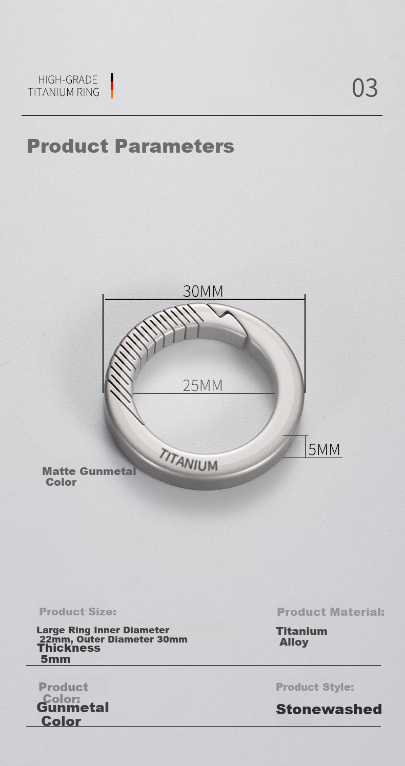 Laiben Titanium Alloy Car Keychain Men's Pendant Key Ring Personalized Creative Minimalist Waist Hanging Lock Keychain 7