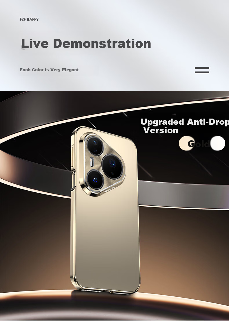 IM-CHEN Metal Magnetic Full Coverage Case for Huawei Pura80Ultra, Aluminum Alloy Lens Ring Matte Black, Unisex 9