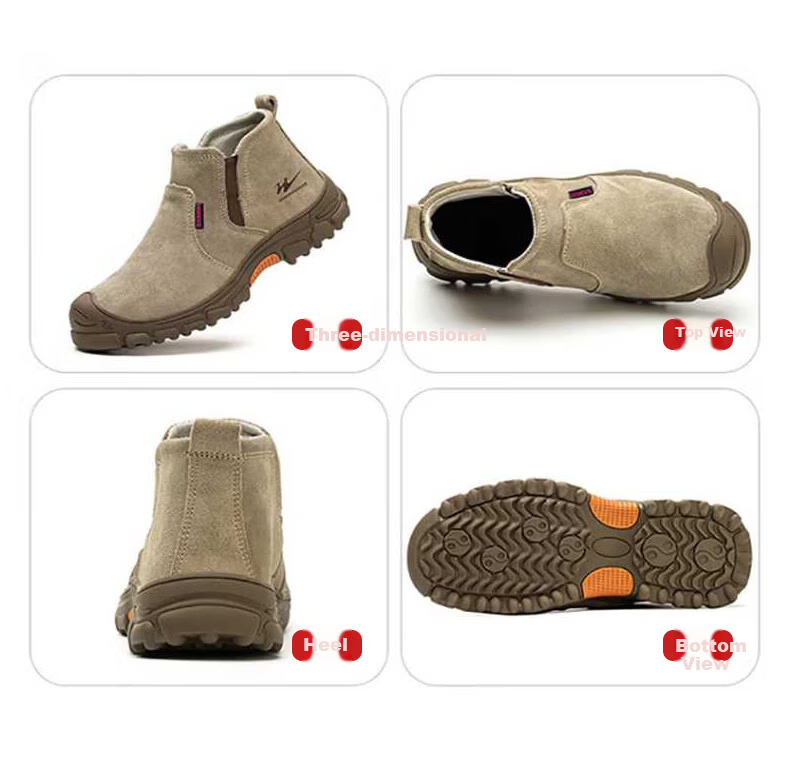 Shuangxingbate Safety Shoes for Men, Anti-Smashing And Puncture-Resistant Plastic Toe Cap, Welding Non-Slip Protective Work Shoes SX-22 Size 42 14