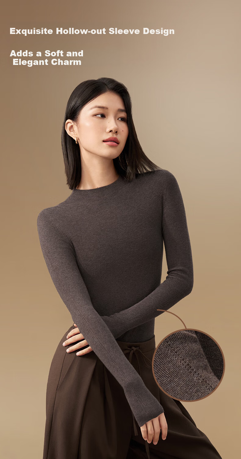 PurCotton Guo Jingjing Recommended Seamless Zero-Feel 100% Long-Staple Cotton Anti-Static Soft Cotton Sweater 22
