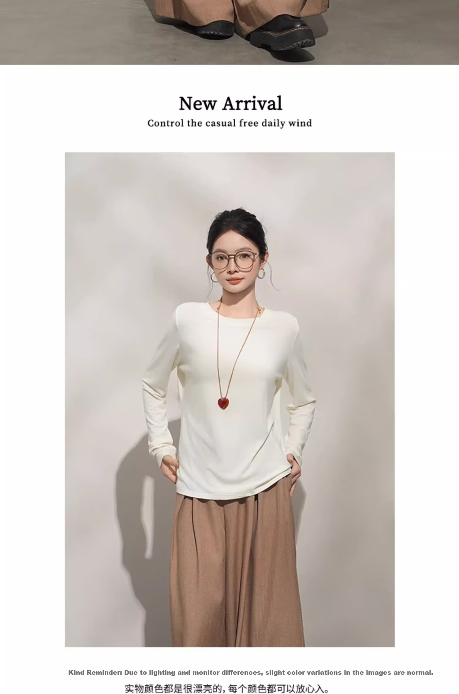 Woodpecker Cashmere Soft Long Sleeve T-Shirt Women Autumn New Thin Loose Round Neck Base Shirt Purple XL 5