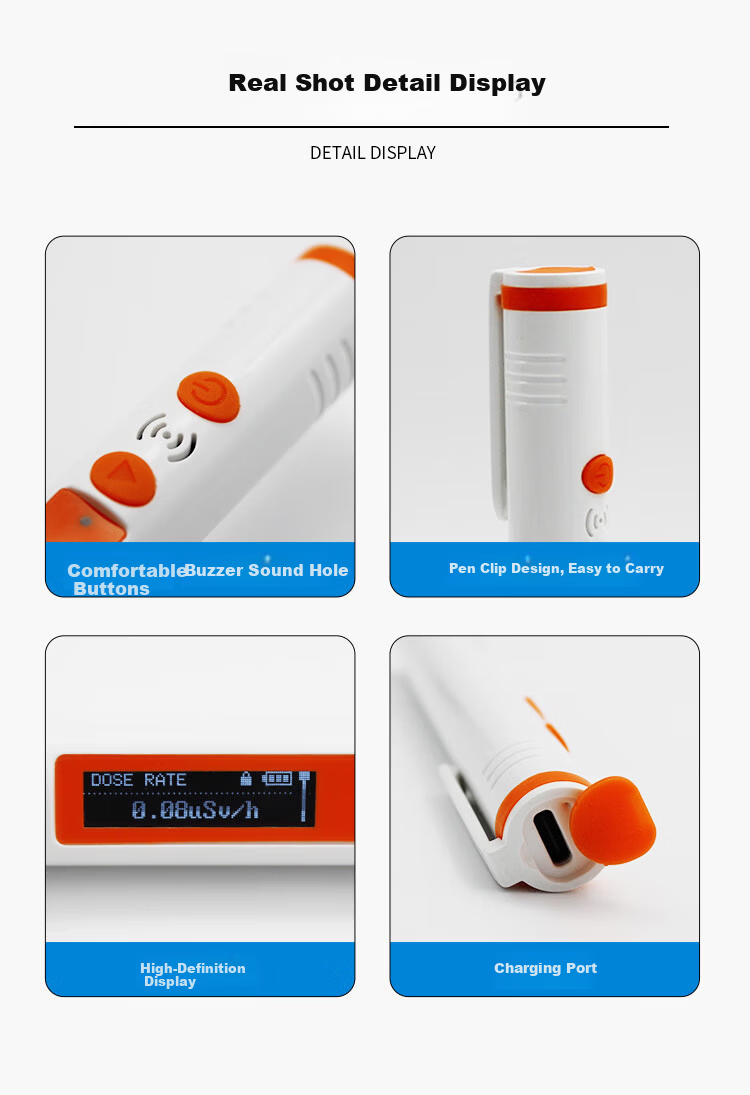 Aikesi Nuclear Radiation Detector, Beta Gamma X-Ray Marble X-Ray CT Personal Radiation Dosimeter Alarm, Geiger Counter 13