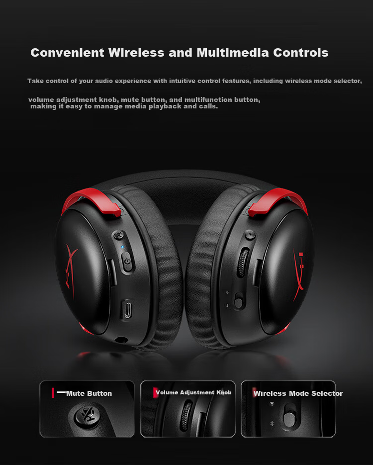 HYPERX Cloud III S Wireless Hurricane 3 Enhanced Edition Bluetooth Gaming Headset Hurricane 3S Black Red Over-Ear Esports Headphones Compatible with Call of Duty: Modern Warfare III 7