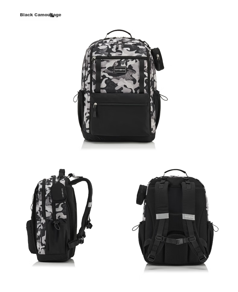 Samsonite Student Backpack 2026 New Arrival High School and Middle School Double Shoulder Bag High-Value Camouflage Large Capacity Laptop Bag NW4 12