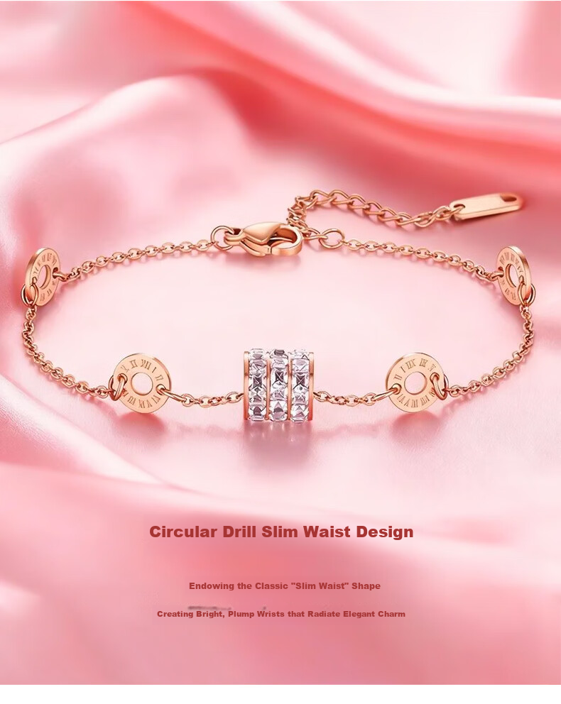 Chow Tai Fook [1000+ Stores] Rose Gold Luxury Slim Waist Bracelet for Women Stackable Bangle Birthday Gift for Girlfriend 5