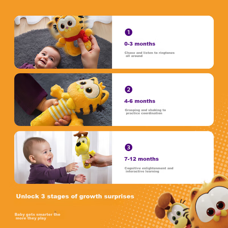 AVENT Philips Rattle BB Stick Gift Box Plush Soothing Garfield Collaboration Toy Newborn Baby Doll