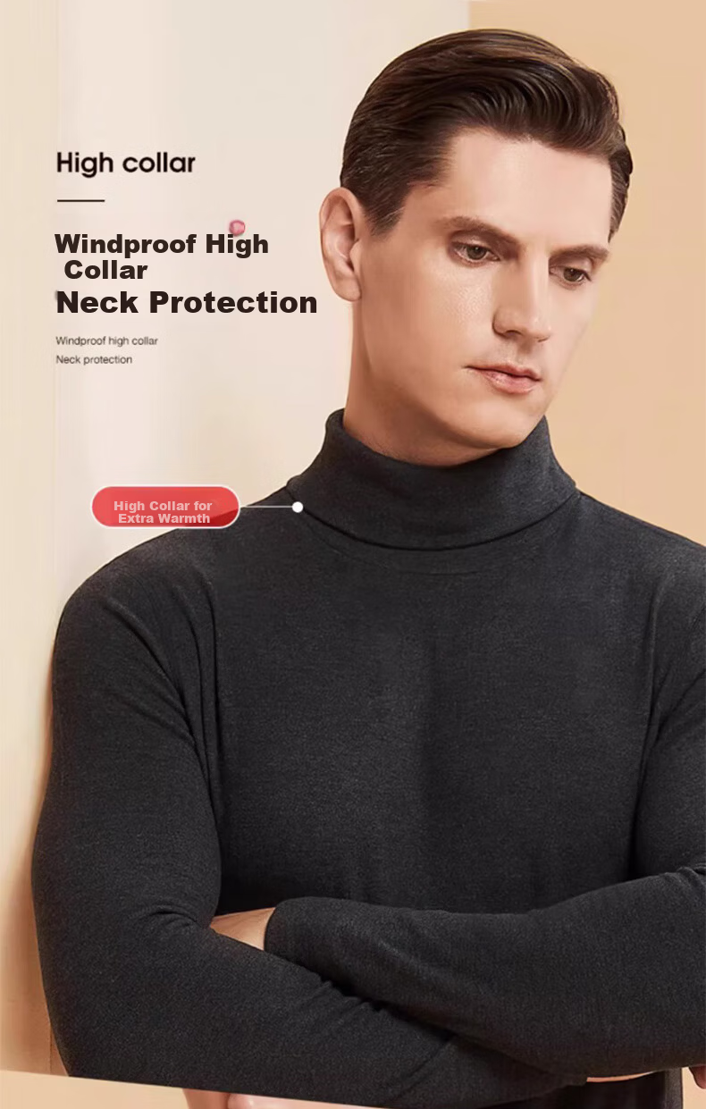 LangSha Autumn Winter German Velvet High Neck Base Shirt 7A Antibacterial Mite-Resistant Men's Outerwear Fleece Thickened Thermal Autumn Top 6