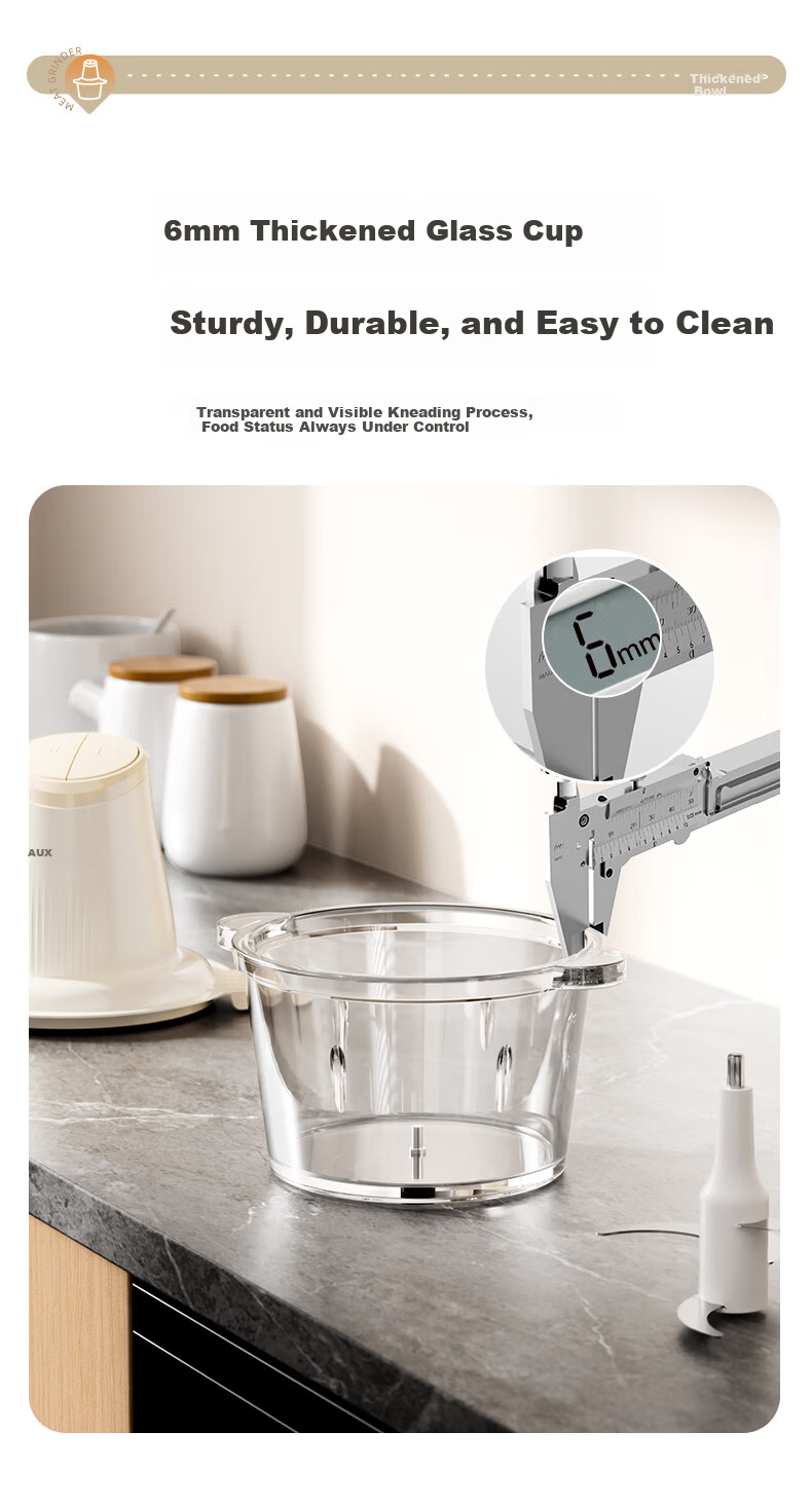 AUX AJR-18AZX-117 White Electric Multifunctional Household Meat Grinder Stainless Steel Meat Mincer Garlic Paste Machine Dual Blades 22
