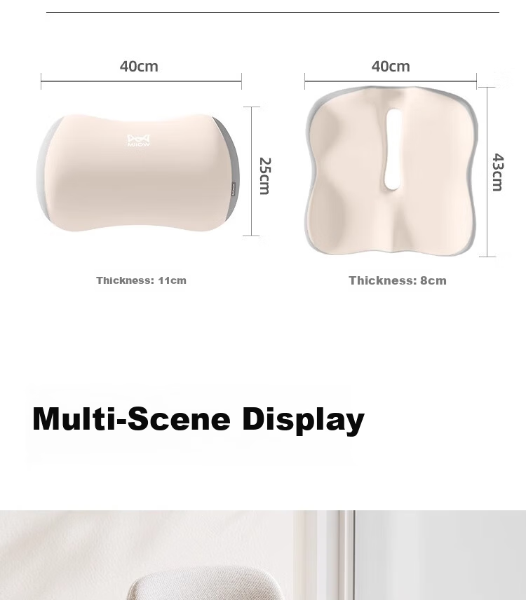 MiiOW Office Lumbar Support Cushion for Chair Backrest, Waist Pillow for Office Chair, Student and Pregnant Women Long Sitting Back Support Pad 19