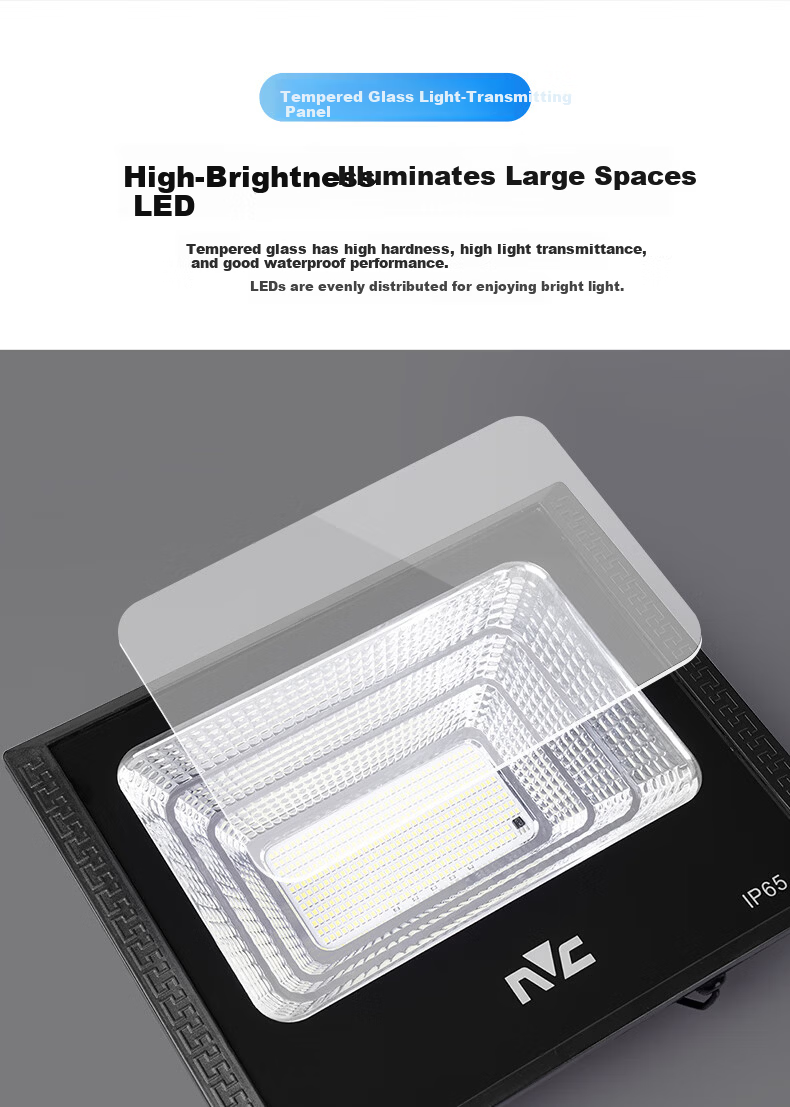 NVC Solar Outdoor Floodlight Waterproof Light Control Remote 750lm for 40㎡ 8