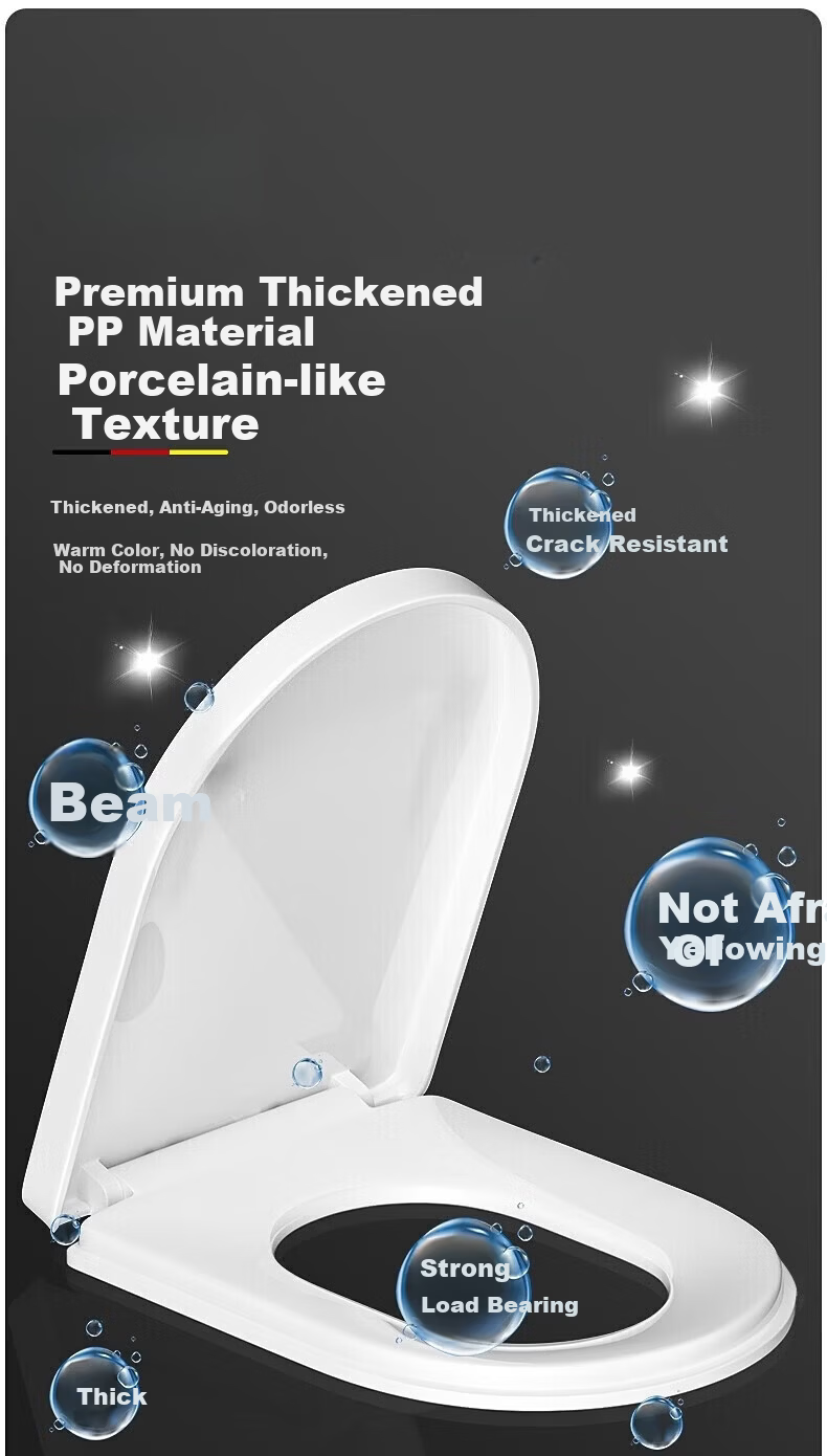 OPLSED [Germany] Universal U-Shaped Enlarged Toilet Seat Cover Thickened Slow-Closing Lid for Old-Style Toilets 11