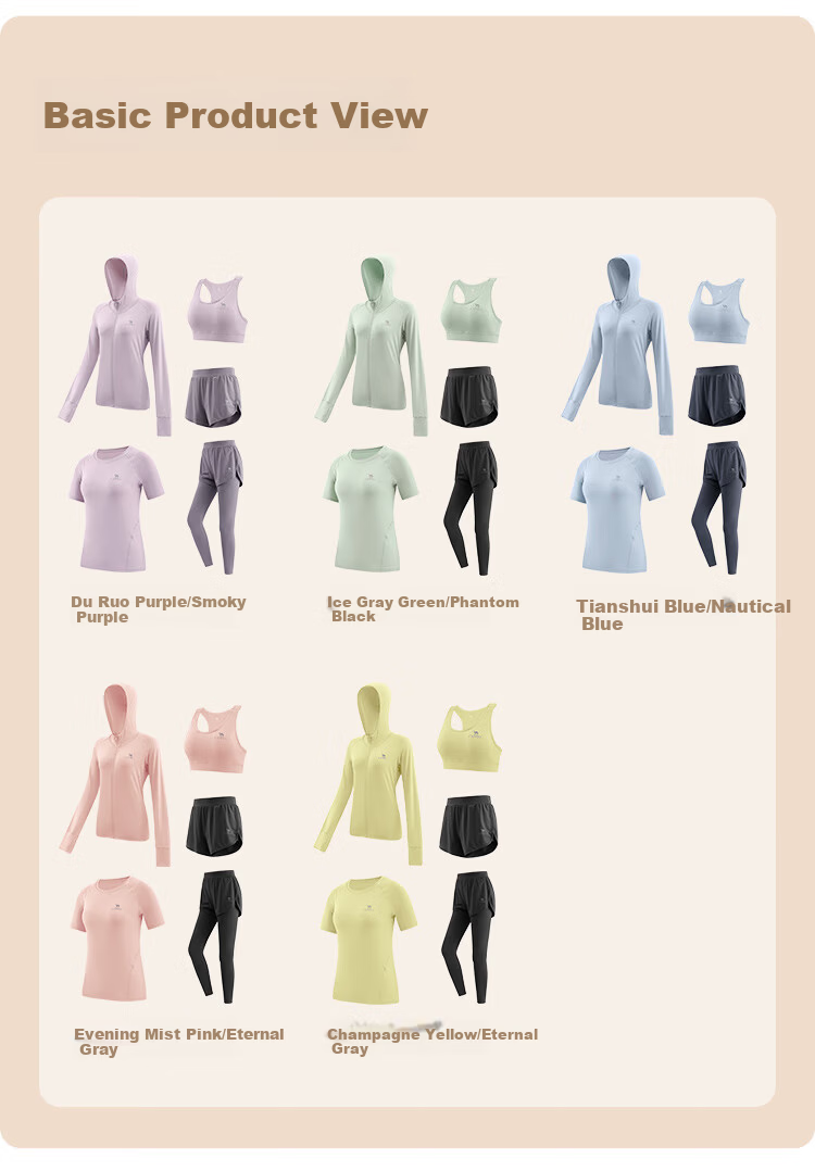 CAMEL Yoga Outfit for Women, Morning Run Outdoor Sportswear, Slim-Fit Breathable Fitness Wear, Five-Piece Set YK22255493B 16