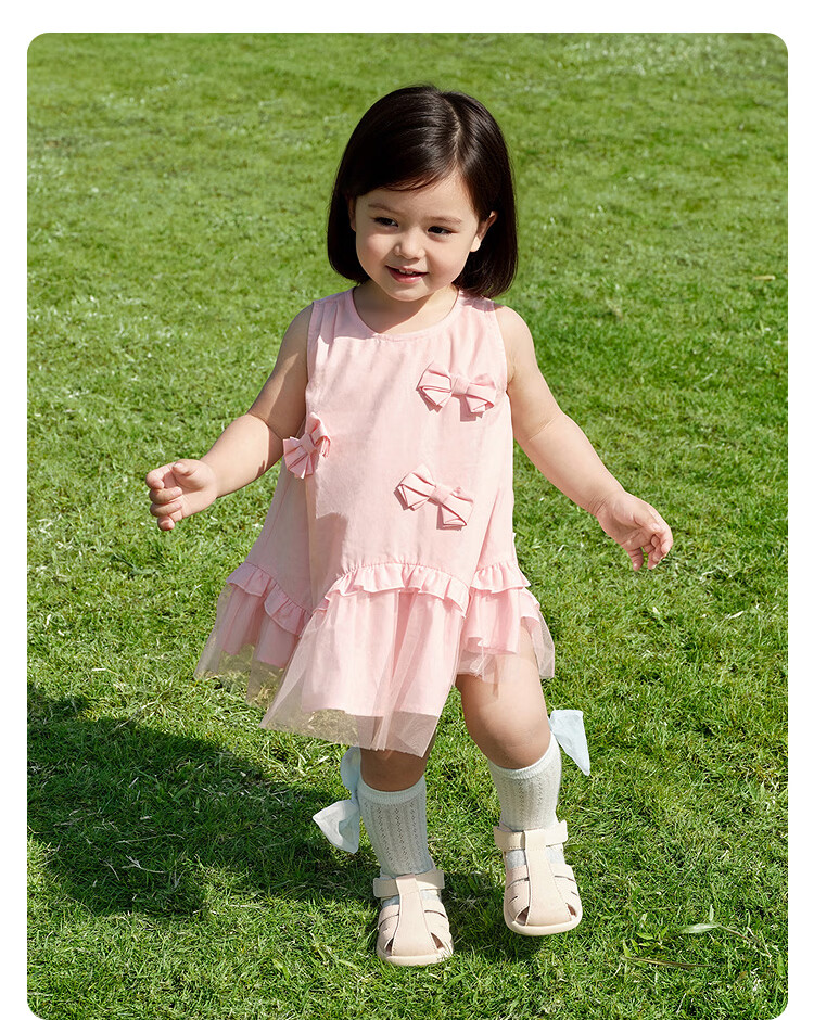 Balabala Baby Dress Infant Dress Children's Princess Dress 2026 New Summer Breathable Sweet Mesh Splicing 25