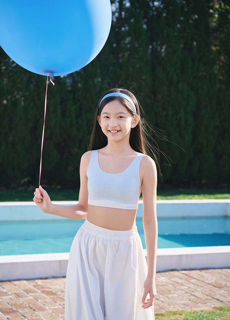 Like UU Girls' Breathable Sports Bra Colorblock Tube Top Vest for Developing Children 12