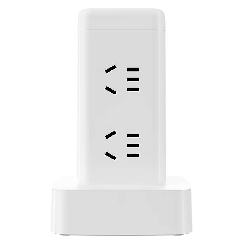 Lengon Cube-Shaped Floor Socket/power Strip, Master Control with 2 Layers And 8 Outlets, 1.7 Meters, Power Strip/extension Cord/surge Protector for Dormitory, Home And Office Use, U108-1.7 White