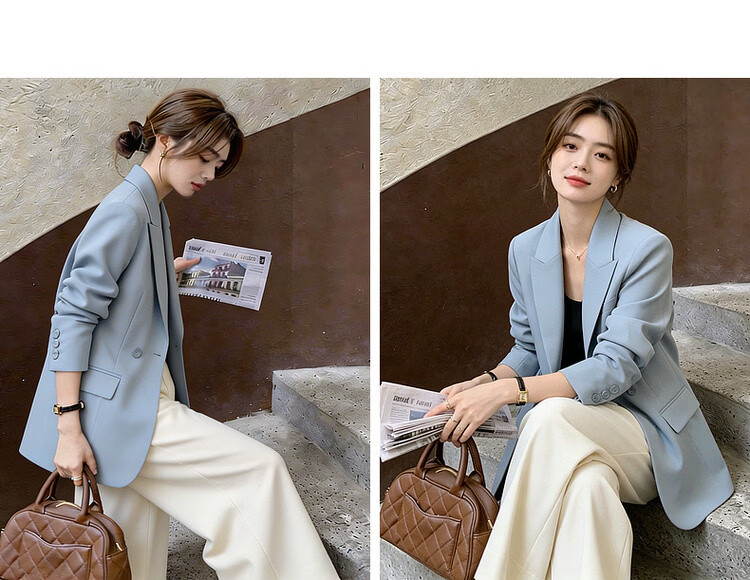Demana [Sharp Aura] Spring Urban Commuter Style Lace Splice Double-Breasted Loose Slimming Coat for Women Premium Feel 15