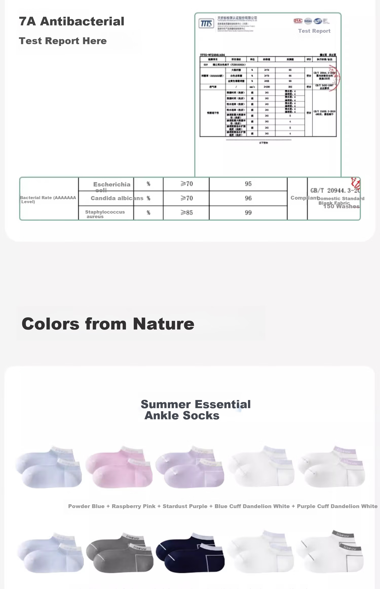 Like uu Kids Socks Boys and Girls Sports Socks Odor-Resistant Breathable Mid-Calf Cotton All-Season 7A Antibacterial 15