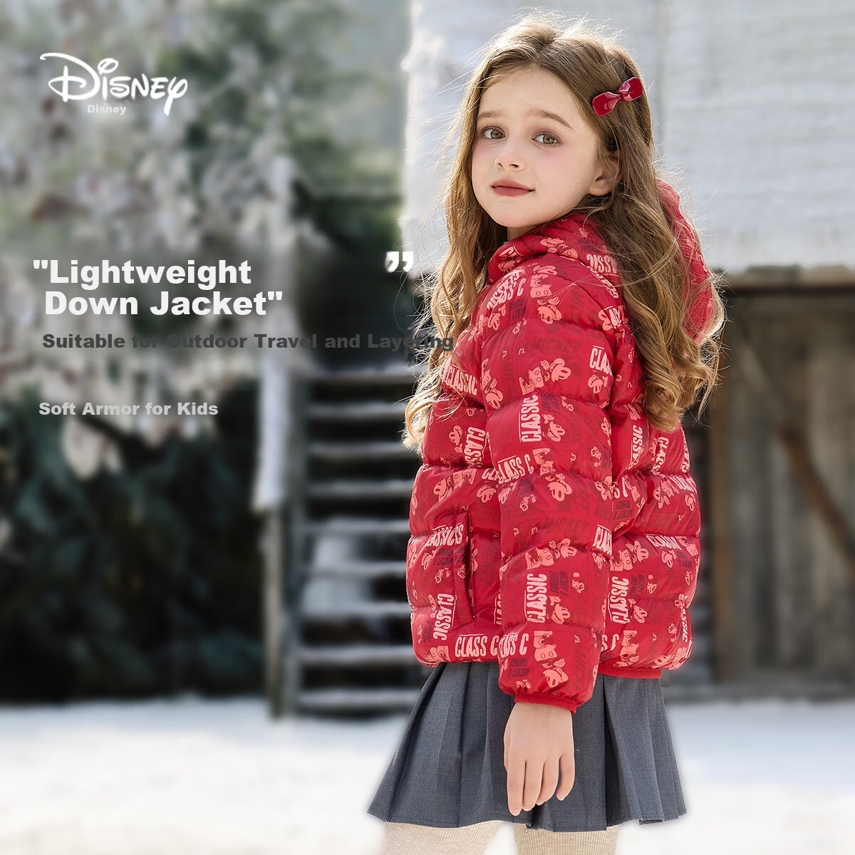Disney Baby Kids Down Jacket 2026 New Red Lunar New Year Warm Autumn Winter Coat for Boys and Girls