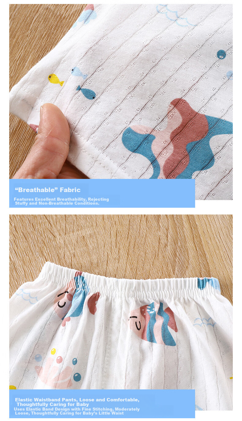 Yuzhaolin Kids Cotton Pajamas Boys Girls 3/4 Sleeve Air Conditioning Thin Sleepwear Cool Puppy 110 10