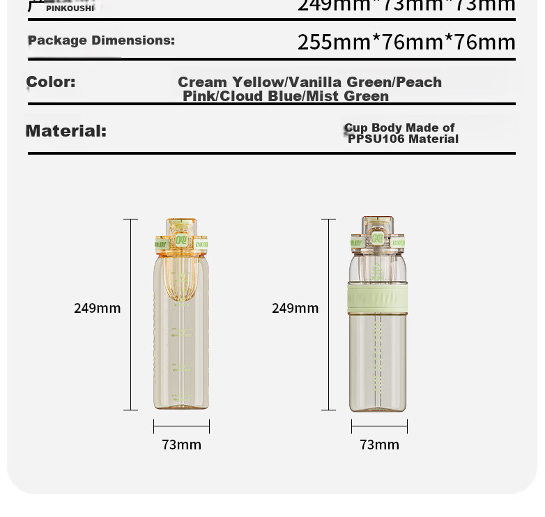 Dundun PPSU 106L Durable Early Maturity King Yibo Baby Bottle Grade High Temperature Resistant Student Backpack Car Mount Water Cup 15