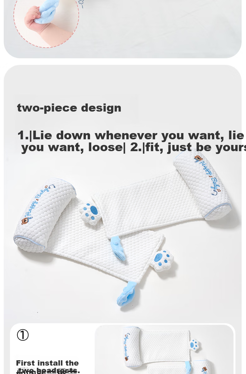 JOYNCLEON Baby Millet Shaping Pillow Newborn 0-6 Months Corrective Anti-Flat Head Baby Head Shaping Blue Jzt194671 7