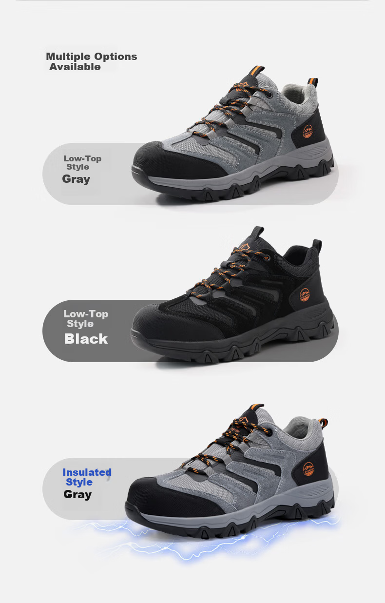 BlueOwl Shield Men's Summer Breathable Anti-Smash Steel Toe Anti-Puncture Slip-Resistant Soft Sole Safety Work Shoes D302BK 42 6