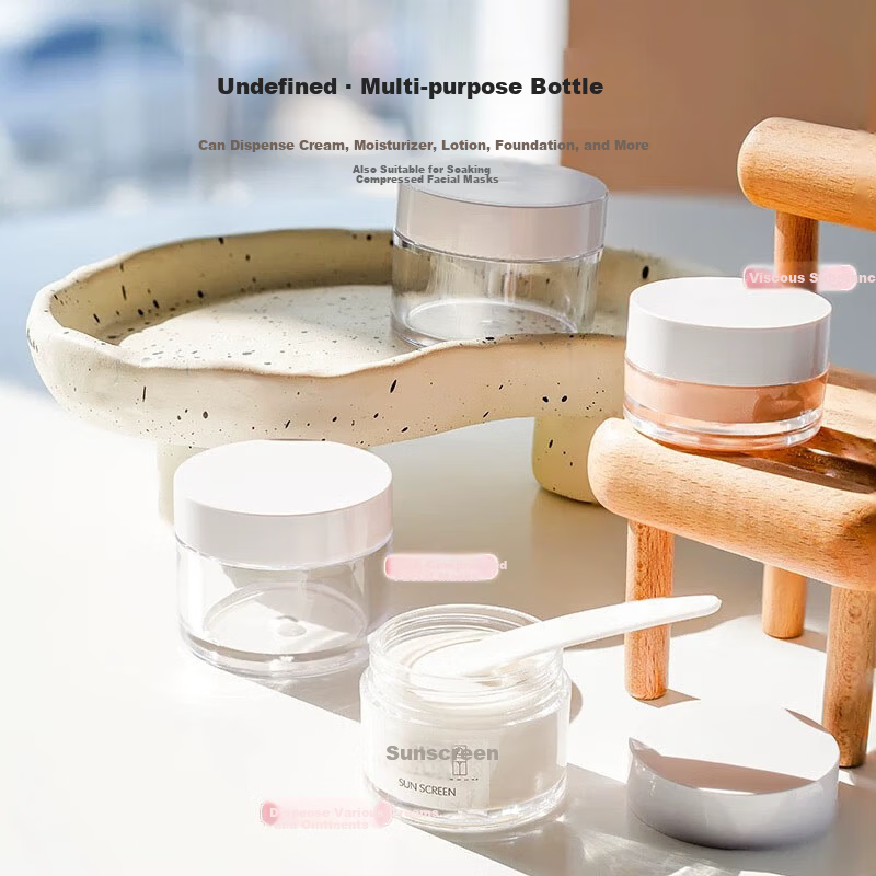 Li Qing Cream Sample Jar Set [30g*3] Travel Transparent Portable Cosmetic Sample Empty Containers with Lids