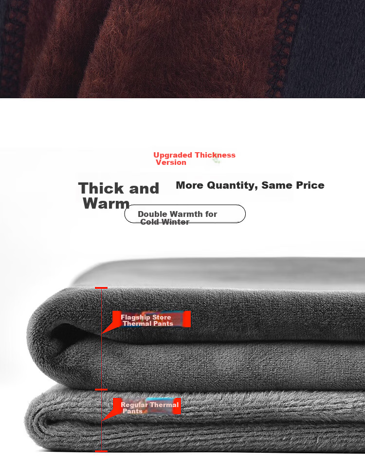 Pierre Cardin Men's Thermal Pants Wool Silk Knee Protection Fleece Lined Thickened Cotton Autumn Long Johns Northeast Cold-Resistant Underwear 3