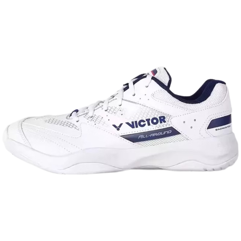 VICTOR Professional Badminton Shoes Unisex Non-Slip Breathable Shock Absorption A301-AB (White/Standard Blue)