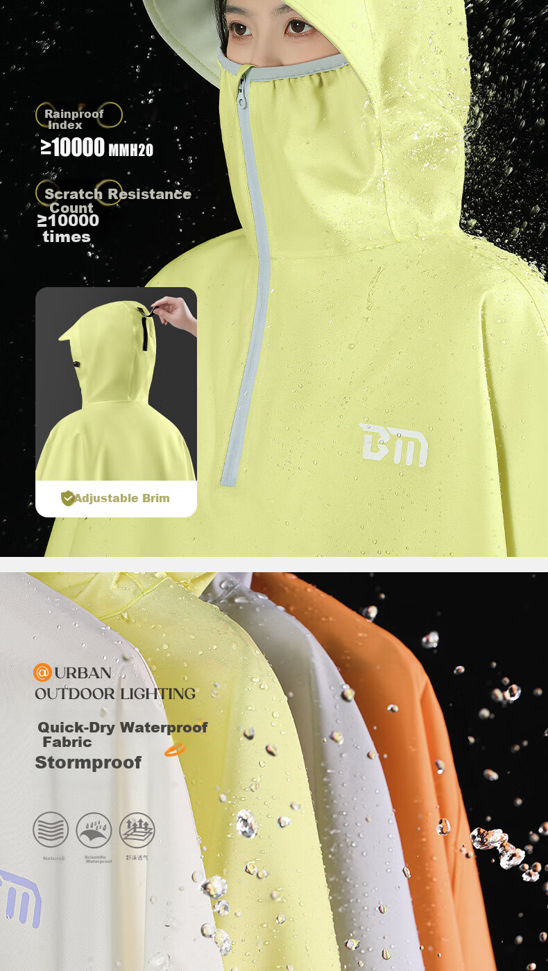 Beimei Full-Body Anti-Drift and Anti-Storm Electric Scooter Raincoat Women's Single Large Integrated Rider Rain Poncho 9