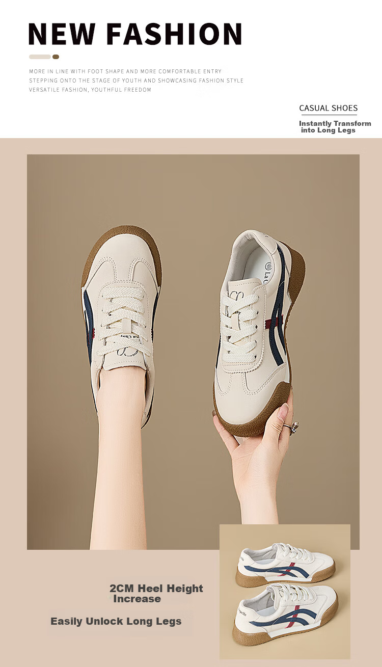 LA CHAPELLE Women's Casual Retro White Soft Sole Sneakers - XXEF818 Light Blue Size 40 1