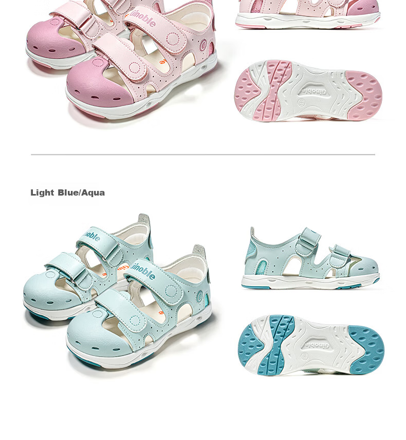 Ginoble Children's Walking Shoes Summer 2026 Breathable Sandals for Boys and Girls Ages 1-5 GW1878 White Cloud 12