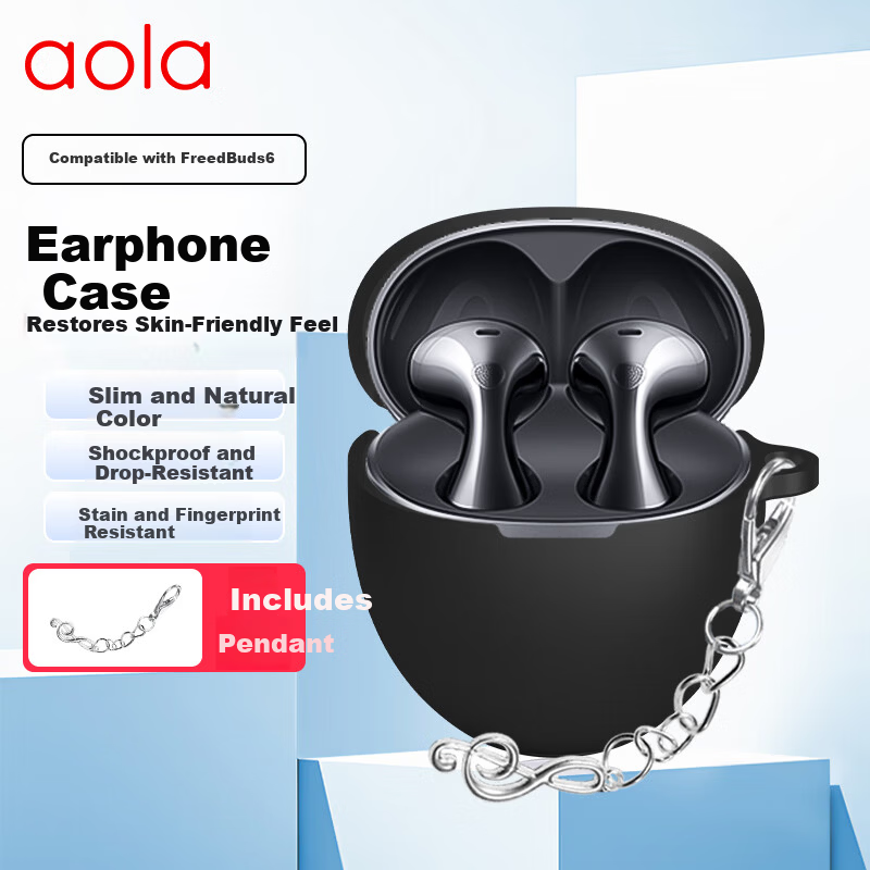 Aolang Huawei FreeBuds 6 Protective Case FreeBuds6 Silicone Anti-Drop Earphone Cover Lightweight Storage Box Music Note Starry Black