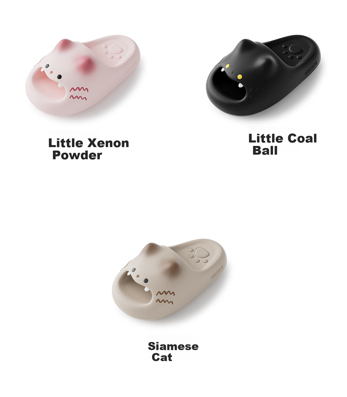 Chikoku Cute Cartoon Cat Paw Slippers Women's Summer New Thick Sole Home Non-Slip EVA Couple Sandals Men's Summer 28