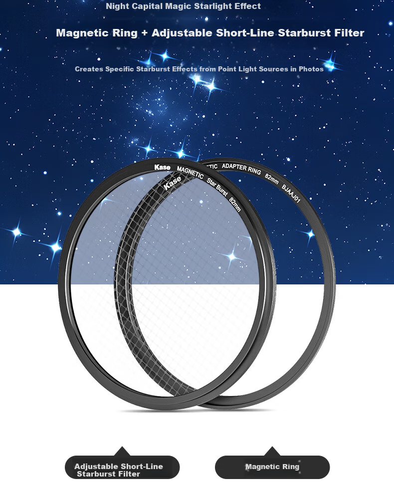 Kase Anti-Laser Filter, 82mm Golden Wolf II Magnetic Circular Filter, CMOS Protective Filter for Concerts, Nightclubs, Gatherings, Stage Lighting, And Night Scene Photography 7
