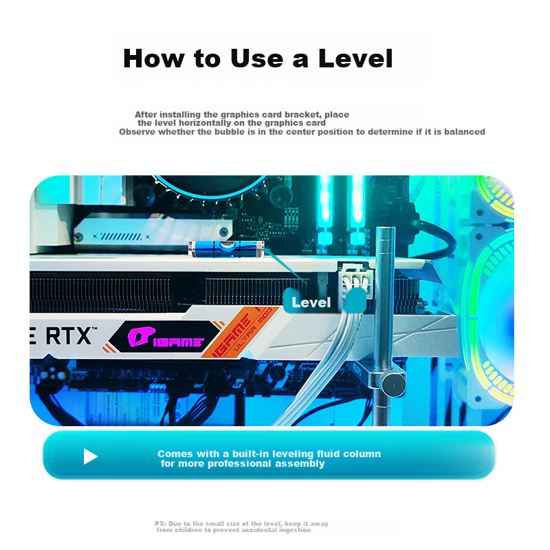 ZHENWEI Graphics Card Support Bracket Adjustable 2.6-5.0cm Desktop Independent GPU Stand 40/50 Series Spiral Telescopic Magnetic Aluminum Alloy Silver