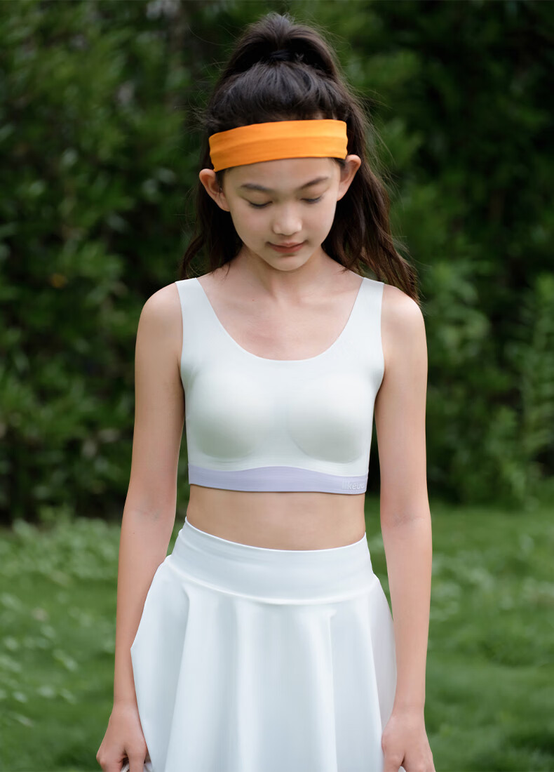 Like UU Girls' Breathable Sports Bra Colorblock Tube Top Vest for Developing Children 16