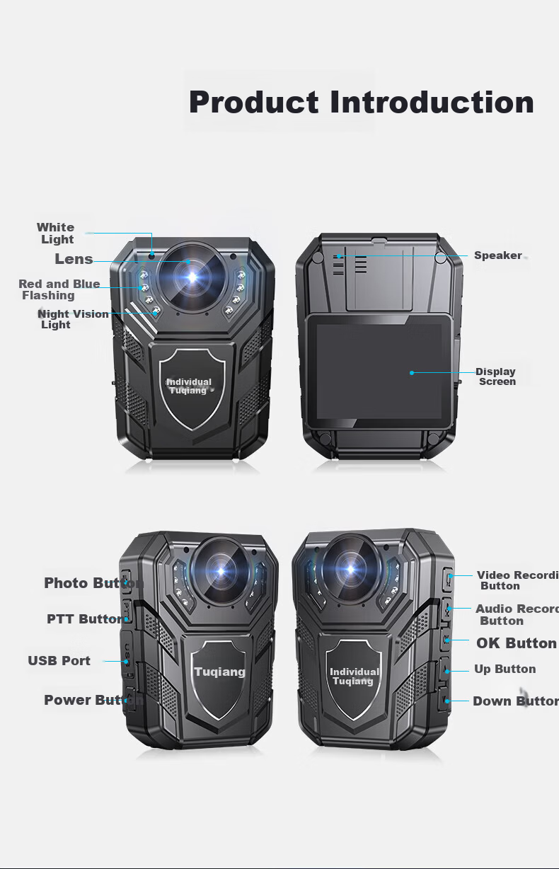 Tuqiang A7 Law Enforcement Recorder HD Portable Chest-Mounted Anti-Shake Professional Forensic Mini Audio Video Camera 64GB 1
