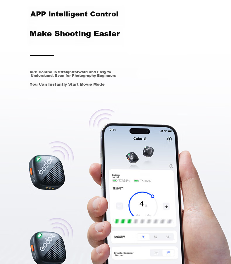 Godox Cube Wireless Lavalier Microphone, Outdoor Interview Vlog Live Streaming Recording Noise Reduction Sound Card, Mini Button Microphone [One-To Type-C Version] 20