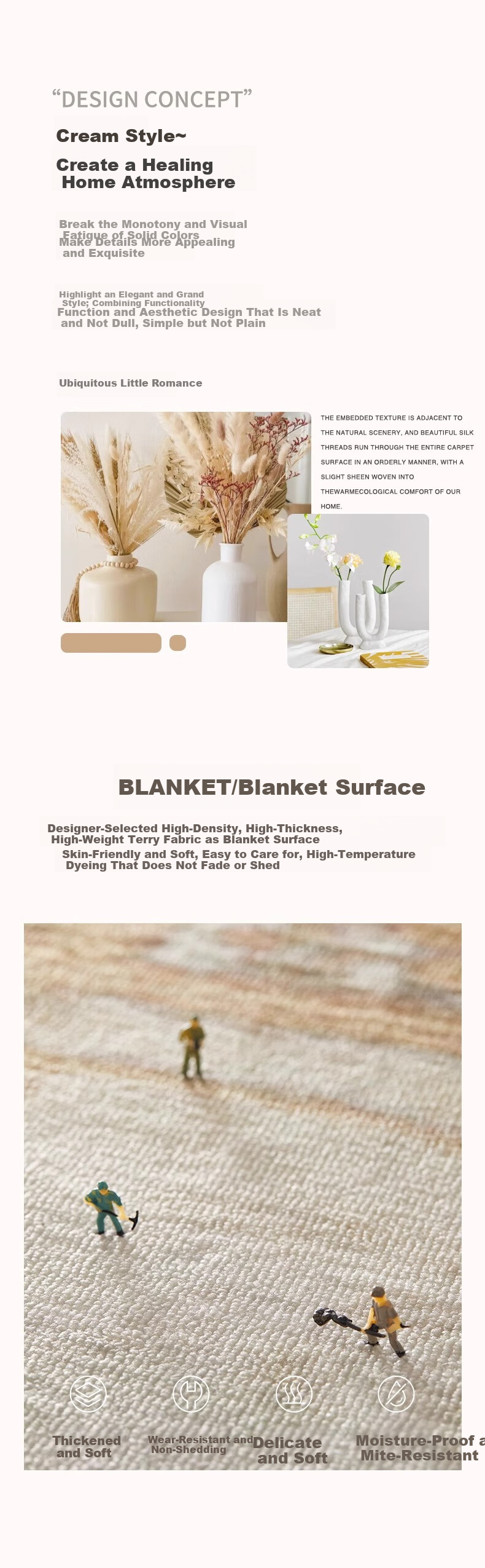 Yinshang Rocking Chair Round Floor Mat for Bedroom Living Room Balcony Chair Carpet Office Computer Recliner Swivel Chair Foot Pad 2