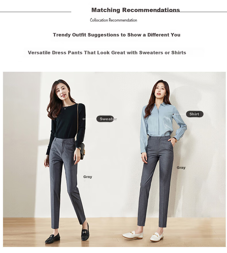 Langsha Women's Spring Summer Thin Suit Pants Pencil Pants Cigarette Pants Professional Workwear Commuter Casual Trousers 5
